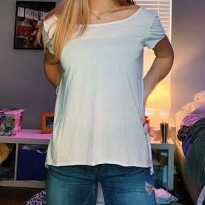 white top with an open back